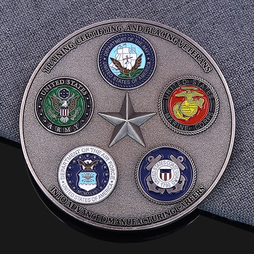 Workshops for Warriors US Military Branches Challenge Coin-back