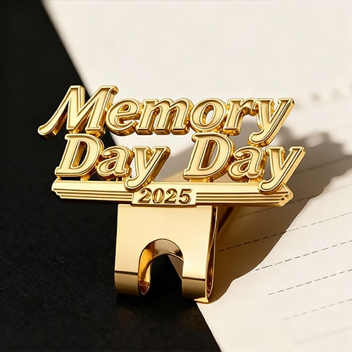 2025 Memory Day Gold-Plated Enamel Cap Pin