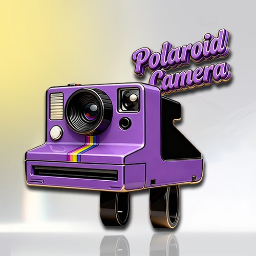 3D Purple Polaroid Cap Pin