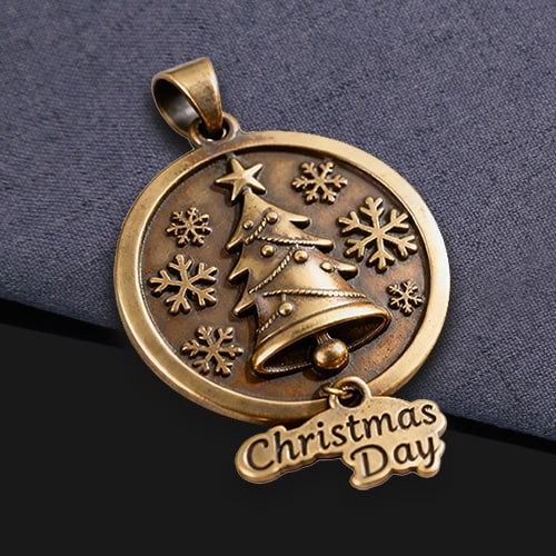 Antique Pendant Christmas Tree Snowflake Pin