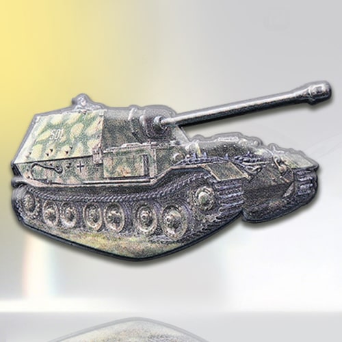 Antique Style Epoxy Camo Tank Emblem Pin