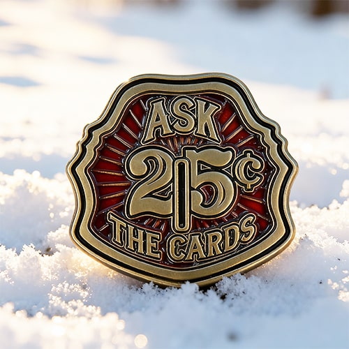 Ask The Cards 25¢ Vintage Pin