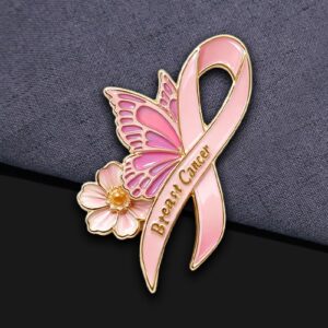 Butterfly Pink Ribbon Breast Cancer Pin