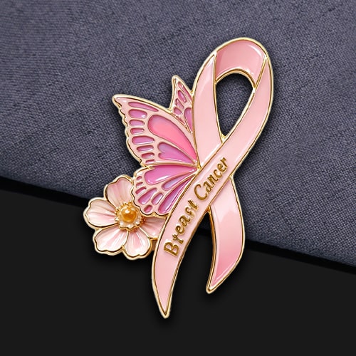 Butterfly Pink Ribbon Breast Cancer Pin
