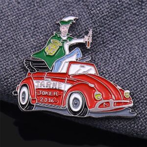 Carnival Joker VW Beetle Enamel Pin