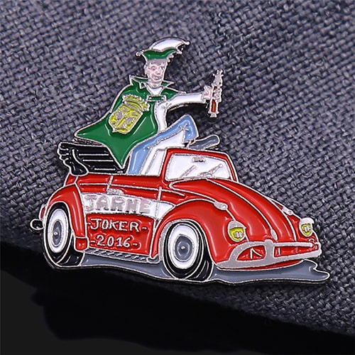 Carnival Joker VW Beetle Enamel Pin