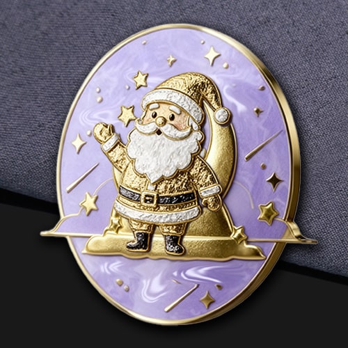 Christmas Santa Pearlescent Enamel Pin