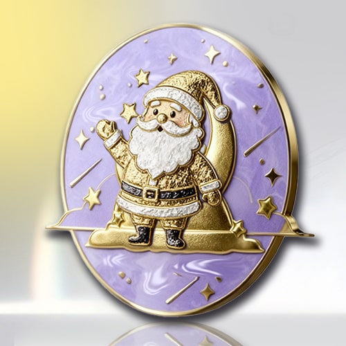 Christmas Santa Pearlescent Enamel Pin