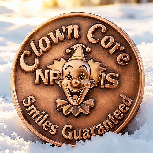Clown Core Smiles Guaranteed Vintage Copper Pin