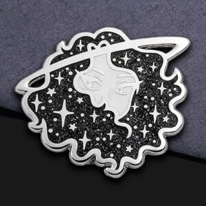 Cosmic Girl Glitter Enamel Pin