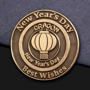 Dragon Year New Year's Day Best Wishes Bronze Pin
