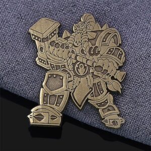 Fantasy Orc Warrior Antique Brass Pin