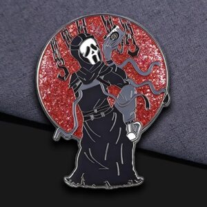 Glitter Ghost Face Holiday Pin