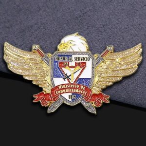 Glitter Honor Al Servicio Eagle Wings Military Pin