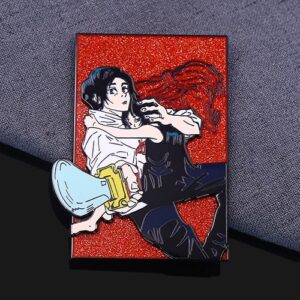 Glittery Anime Character Action Scene Enamel Pin