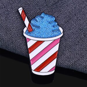 Glittery Blue Slushie Enamel Pin