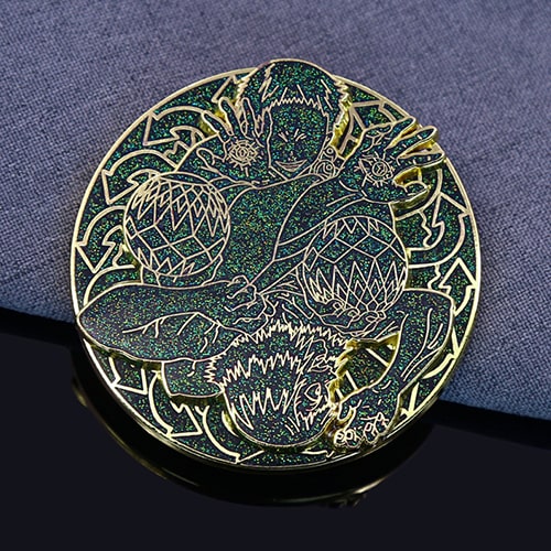 Glittery Double-Layer Spinning Anime Character Pin