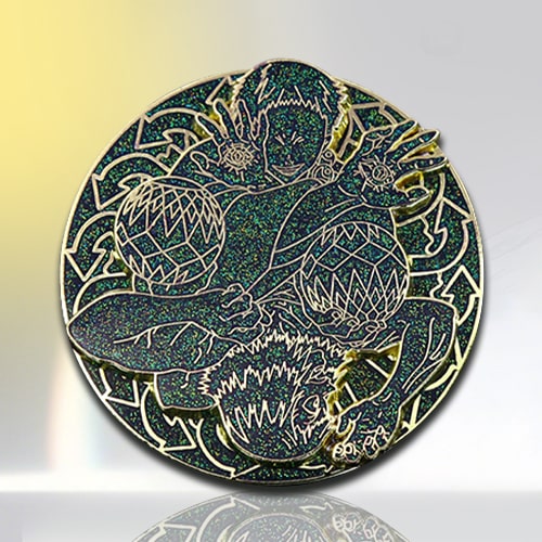 Glittery Double-Layer Spinning Anime Character Pin