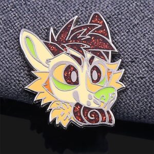 Glittery Furry Cat Enamel Pin