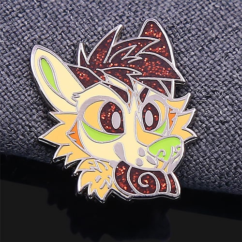Glittery Furry Cat Enamel Pin