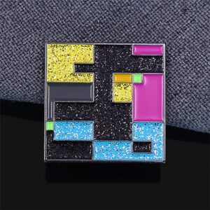 Glittery Geometric Abstract Art Enamel Pin