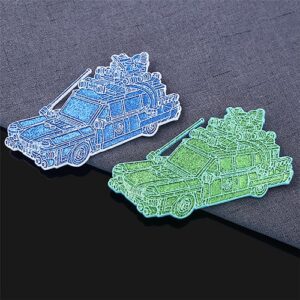 Glittery Ghostbusters Ecto-1 Enamel Pin