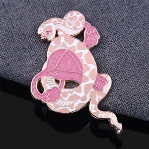 Glittery Pink & Rose Gold Snake Enamel Pin
