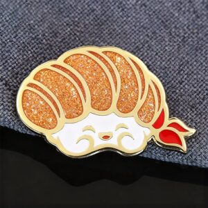 Glittery Sushi Roll Character Enamel Pin