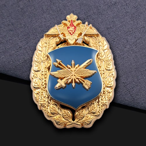 Golden Shield Air Force Emblem Spinner Military Pin