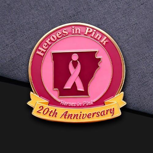 Heroes in Pink 20th Anniversary Breast Cancer Pin