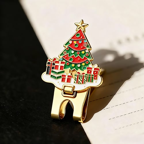 Holiday Themed Decorated Christmas Tree Cap Pin