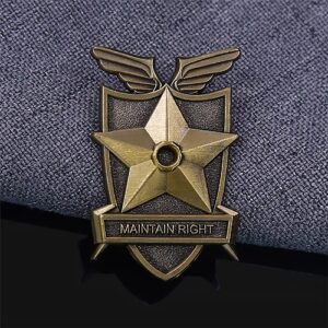 Maintain Right Winged Star Shield Military Pin