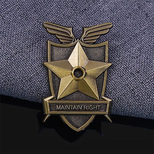 Maintain Right Winged Star Shield Military Pin