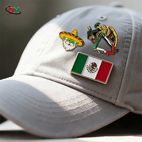 Mexican Eagle & Flag Sword Enamel Pin