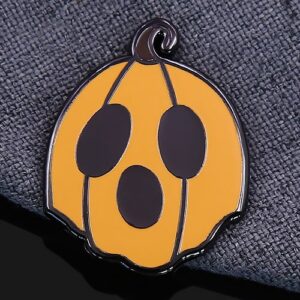 Minimalist Pumpkin Ghost Halloween Enamel Pin