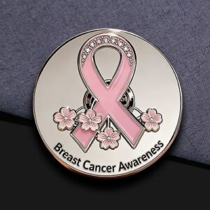 Pink Ribbon Cherry Blossom Breast Cancer Pin