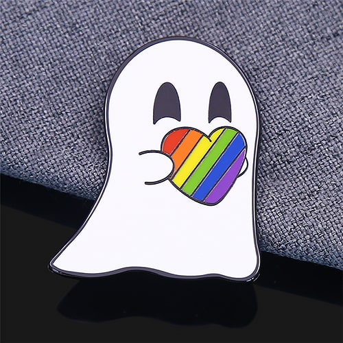 Pride Ghost Halloween Enamel Pin