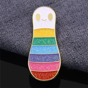 Rainbow Glitter Smiley Bowling Enamel Pin