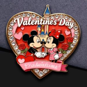 Rhinestone Heart Valentine's Day Pin
