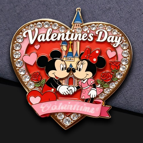 Rhinestone Heart Valentine's Day Pin