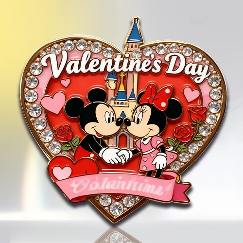 Rhinestone Heart Valentine's Day Pin