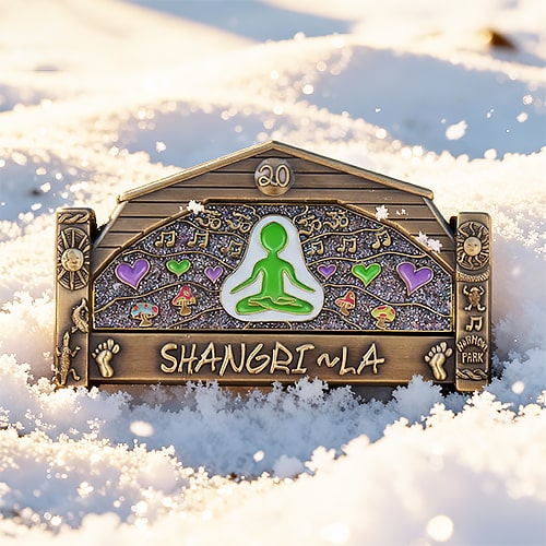 Shangri-La Harmony Park Meditating Alien Enamel Pin