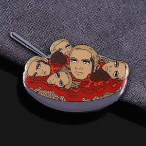 Spaghetti Meatball Faces Enamel Pin