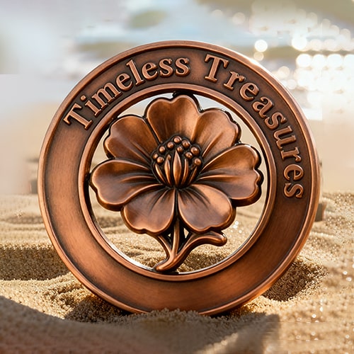 Timeless Treasures Floral Bronze Pin