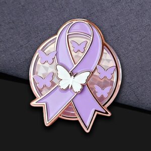 Transparent Lavender Cancer Awareness Pin