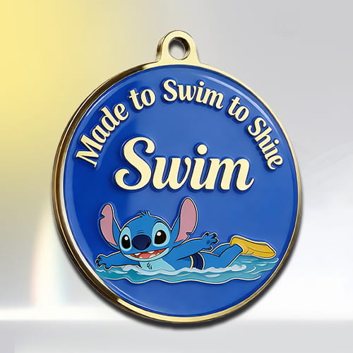 Custom Stitch Epoxy Swimming Medal
