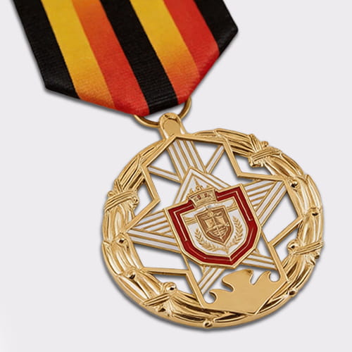 Precision-Cut Royal Shield Star Medal