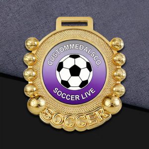 3D Gold Sphere & Embossed Soccer Medal