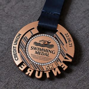 Credit Union 5K Swimming Rhinestone Medal