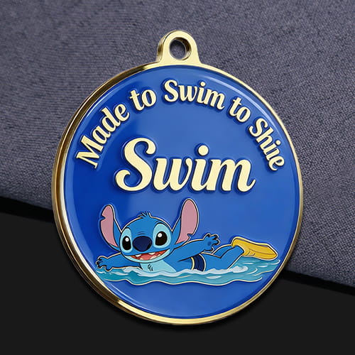 Custom Stitch Epoxy Swimming Medal
